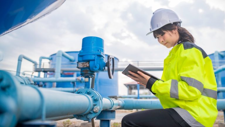 environmental,engineers,work,at,wastewater,treatment,plants,water,supply,engineering,working